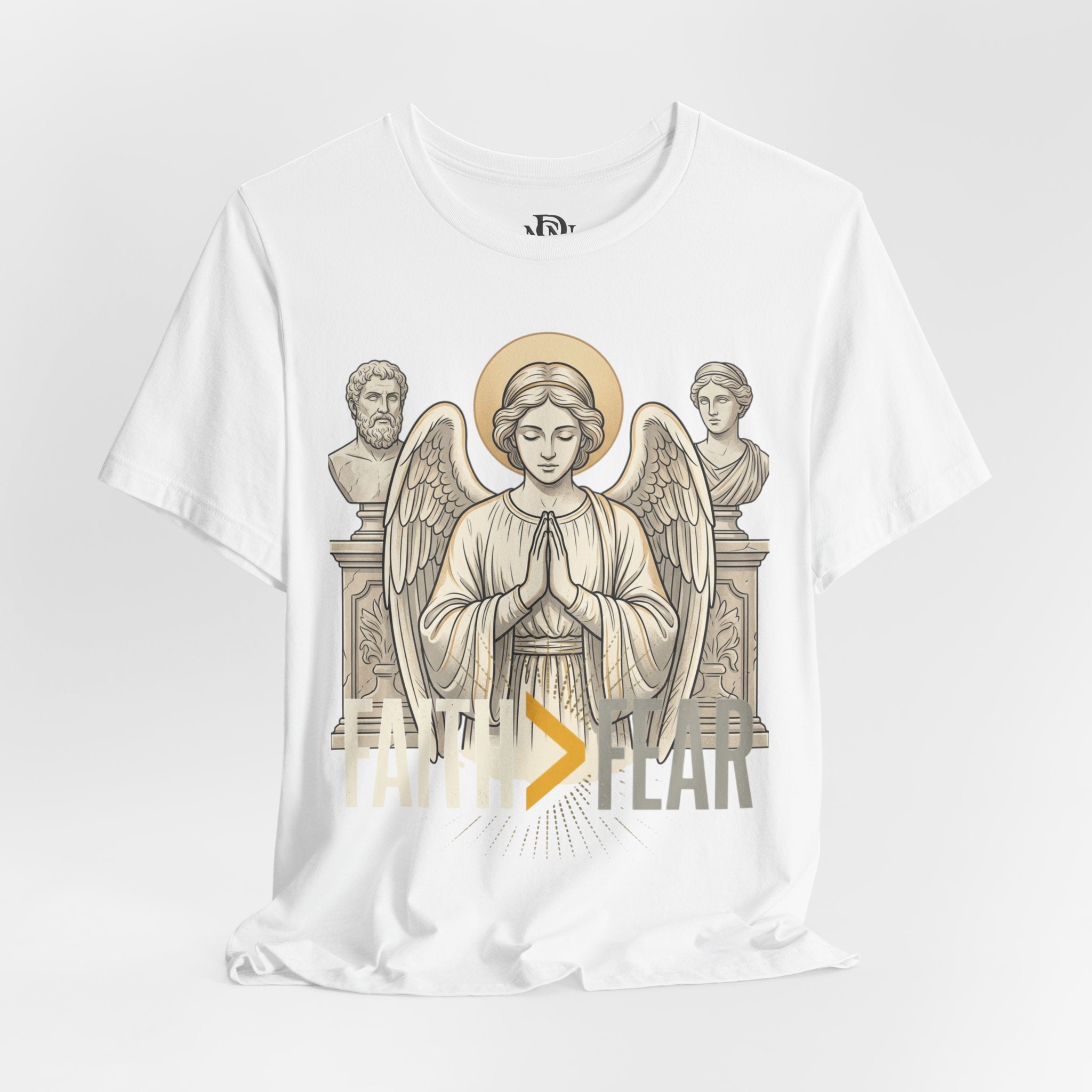 Faith Over Fear Tee — Angel Wings Christian Graphic T-Shirt