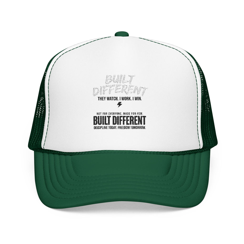 Trucker Hat — "Built Different" Foam Mesh Cap