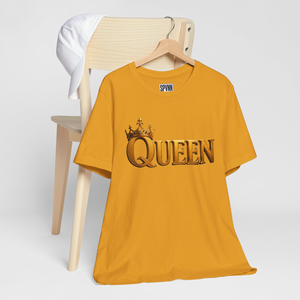 Queen Crown T-Shirt — Gold Royalty Graphic Tee