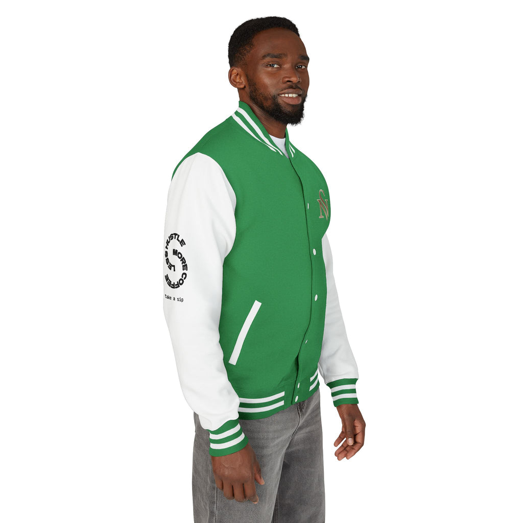 SPVNN Red & White Varsity Letterman Jacket – Embroidered Patch Logo