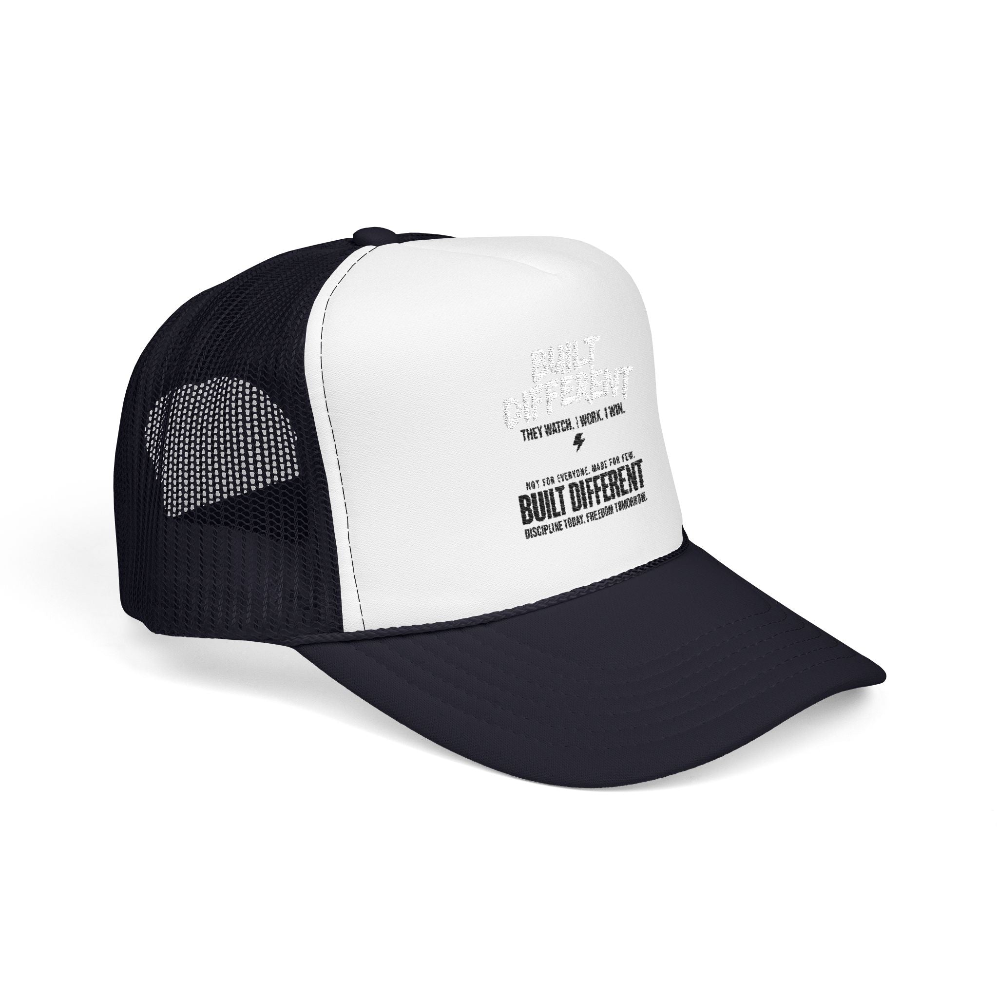 Trucker Hat — "Built Different" Foam Mesh Cap