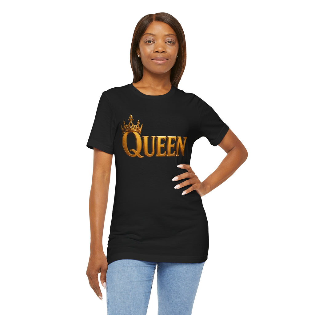 Queen Crown T-Shirt — Gold Royalty Graphic Tee