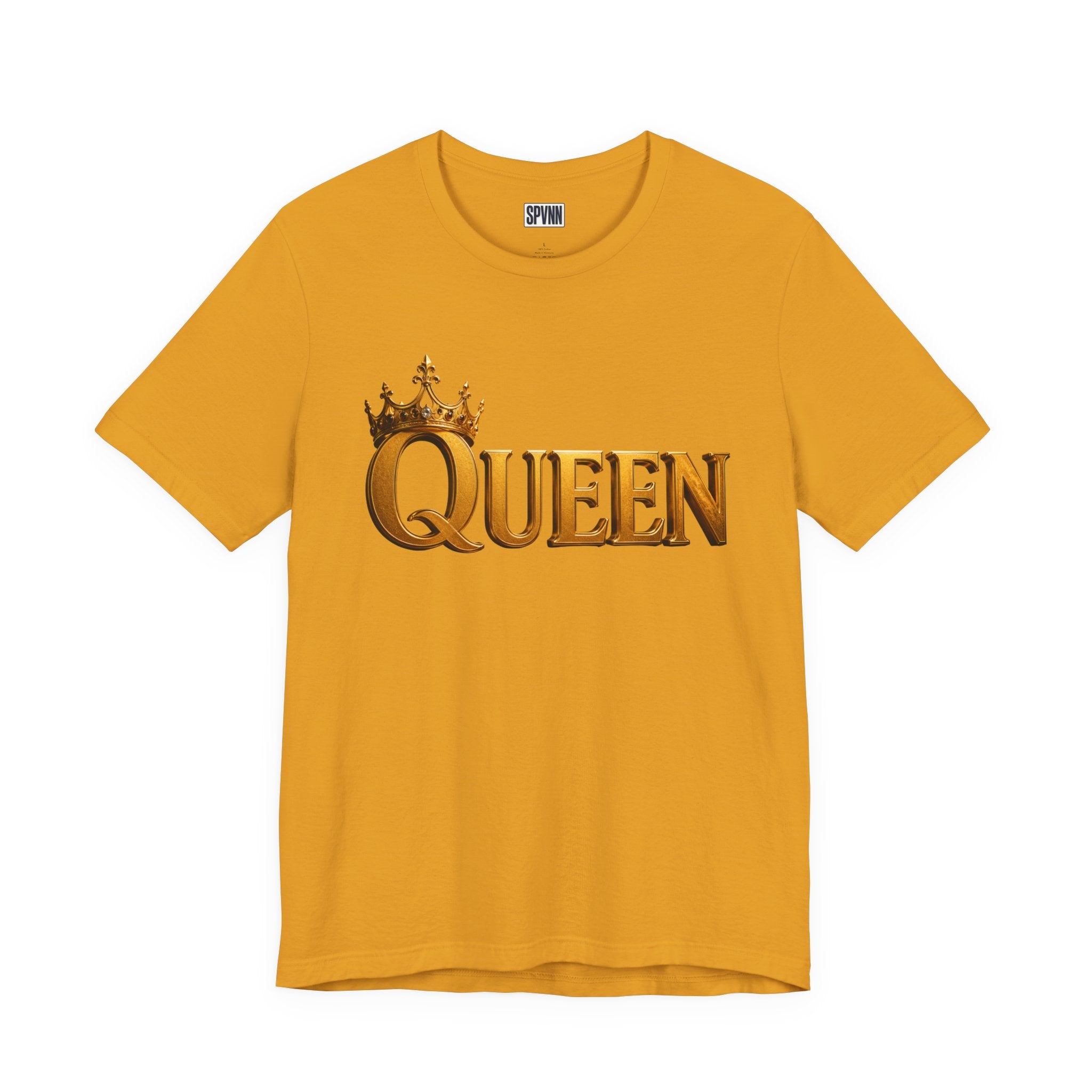 Queen Crown T-Shirt — Gold Royalty Graphic Tee