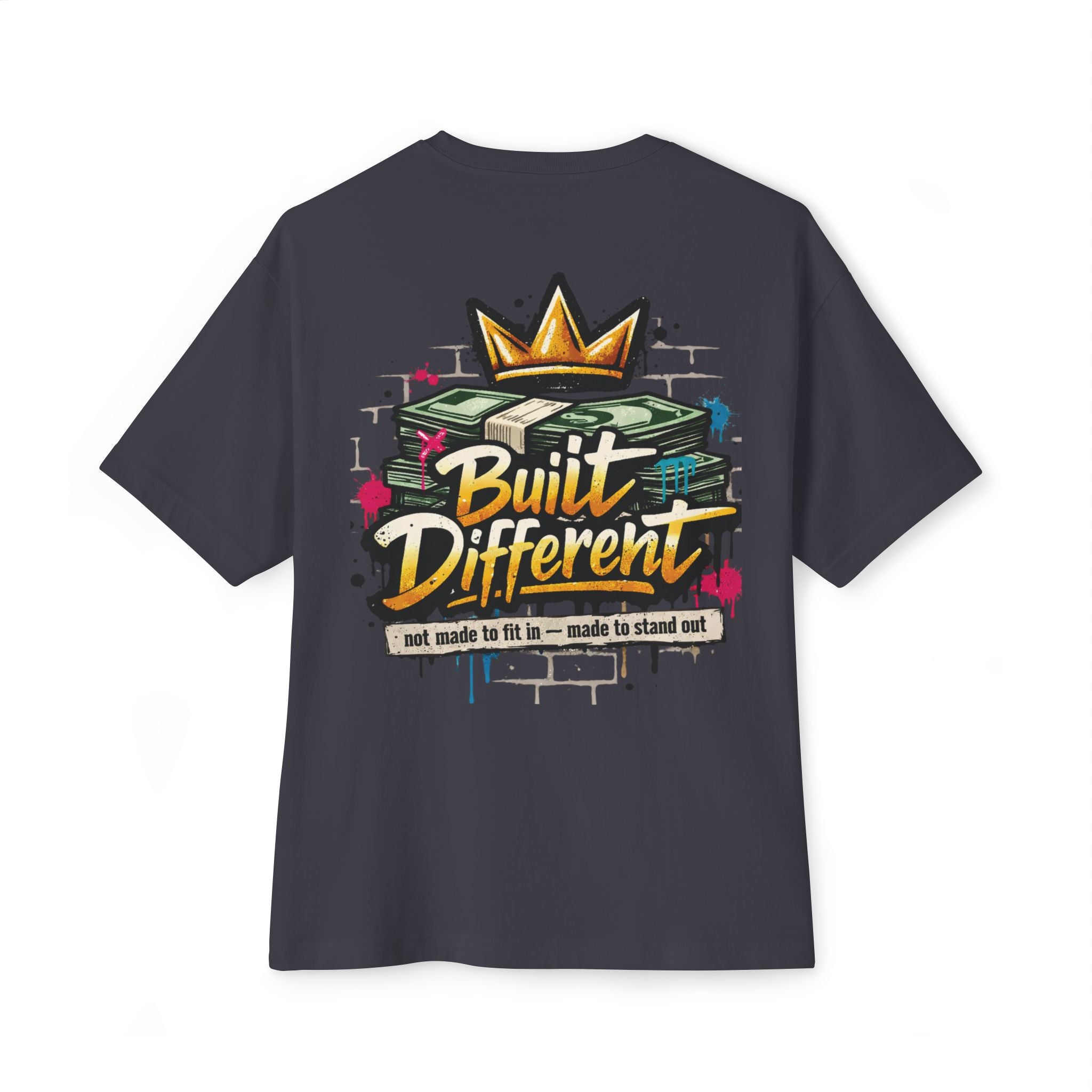 SPVNN Built Different Oversized Tee — Crown & Money Graphic
