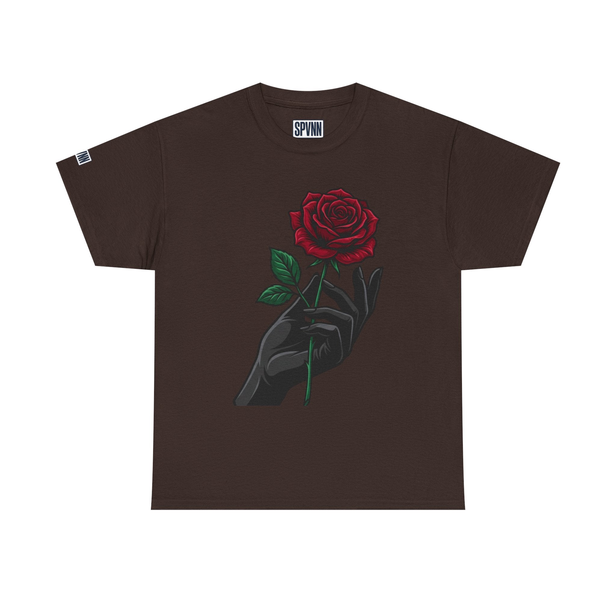 Rose & Hand Graphic Tee — Dark Aesthetic Floral T-Shirt
