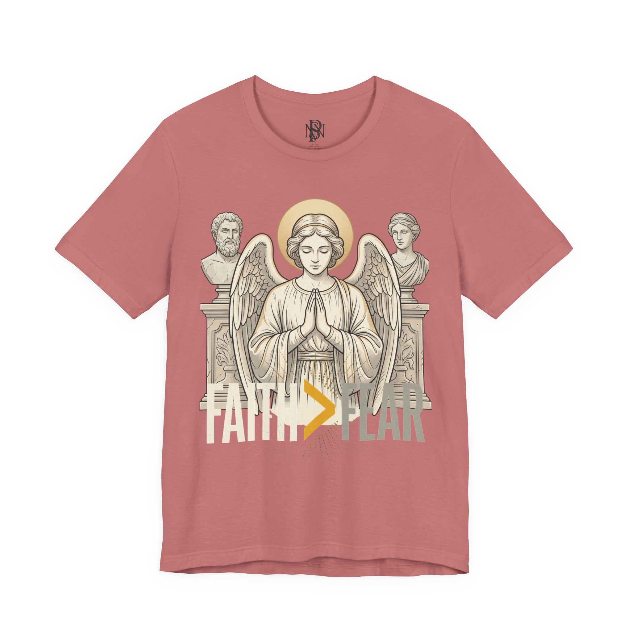Faith Over Fear Tee — Angel Wings Christian Graphic T-Shirt