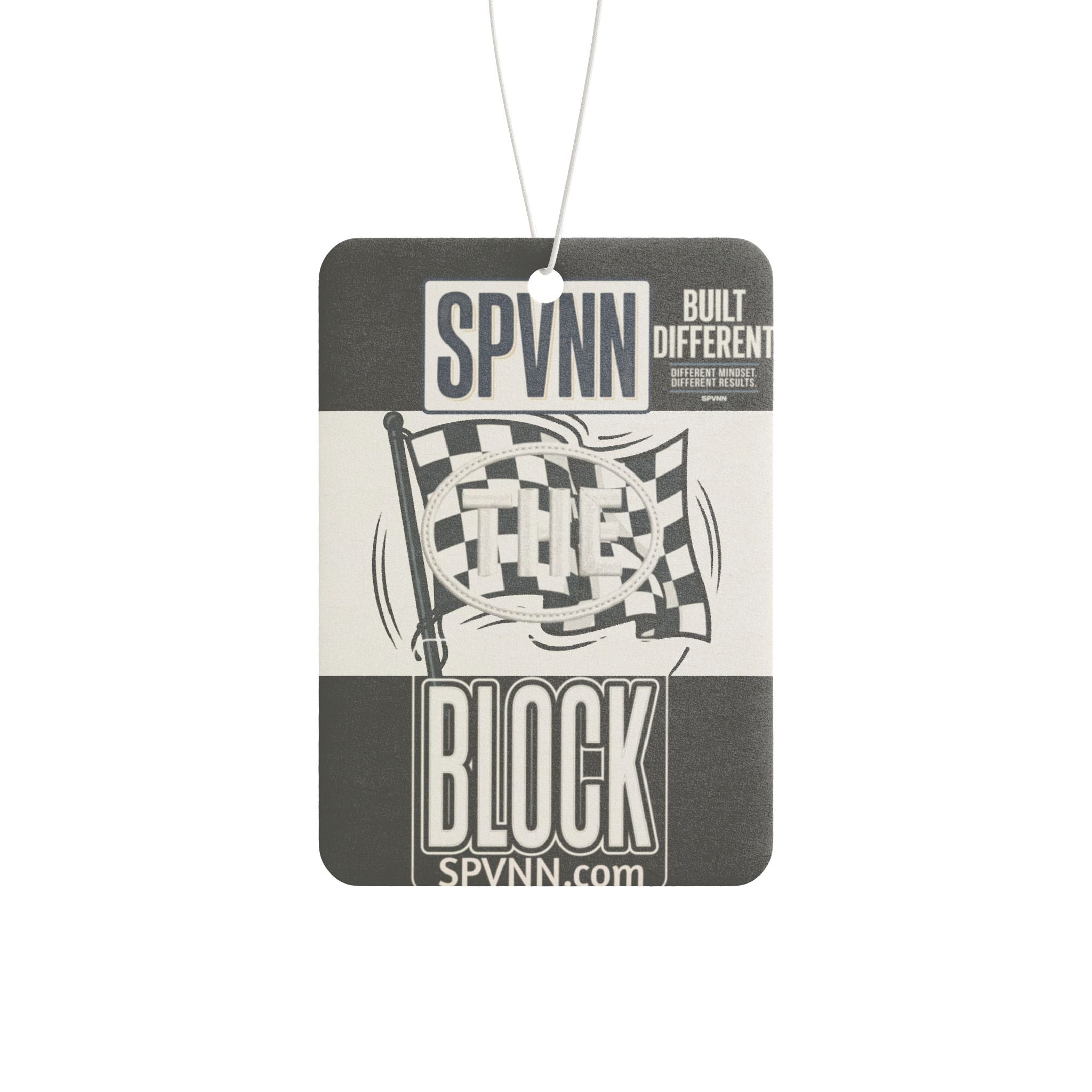 Car Air Freshener — SPVNN Block Checkered Flag Design