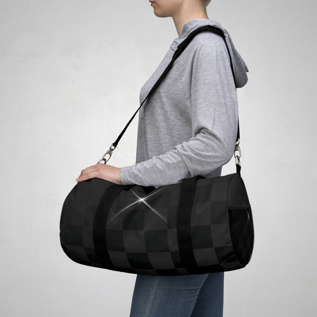 Black Checkerboard Duffel Bag