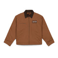 Work Jacket — Brown Duck Cloth with 'SPWN' Graphic Chest Patch