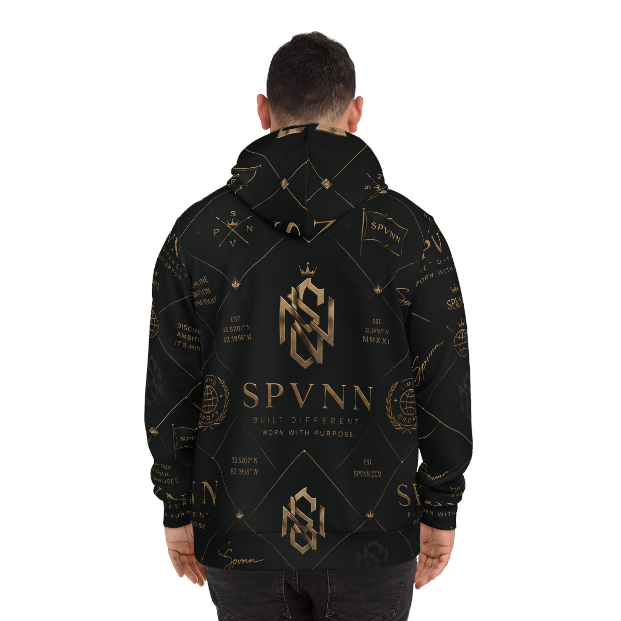 Luxury Logo Hoodie — SPVNN Monogram All-Over Print Fashion Hoodie
