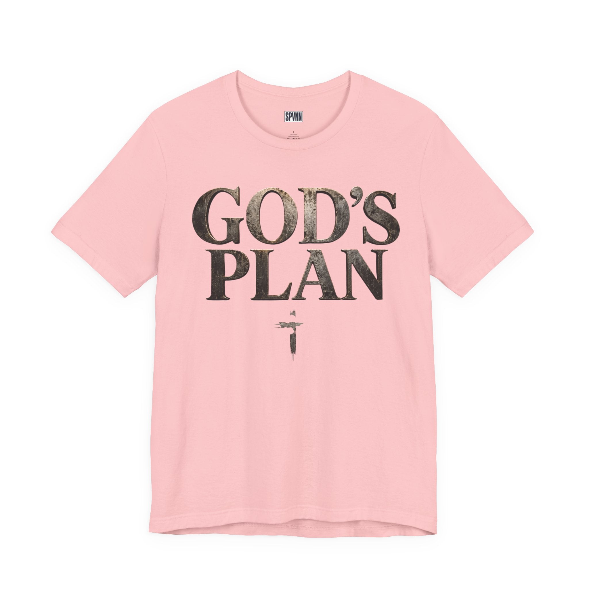 Faith Tee — "God's Plan" Front / "Faith Over Fear" Back Christian Inspirational T-Shirt