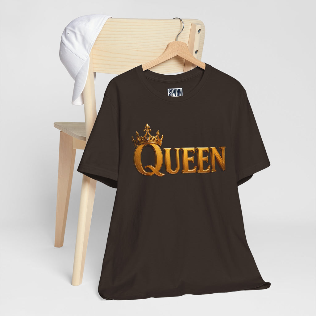 Queen Crown T-Shirt — Gold Royalty Graphic Tee