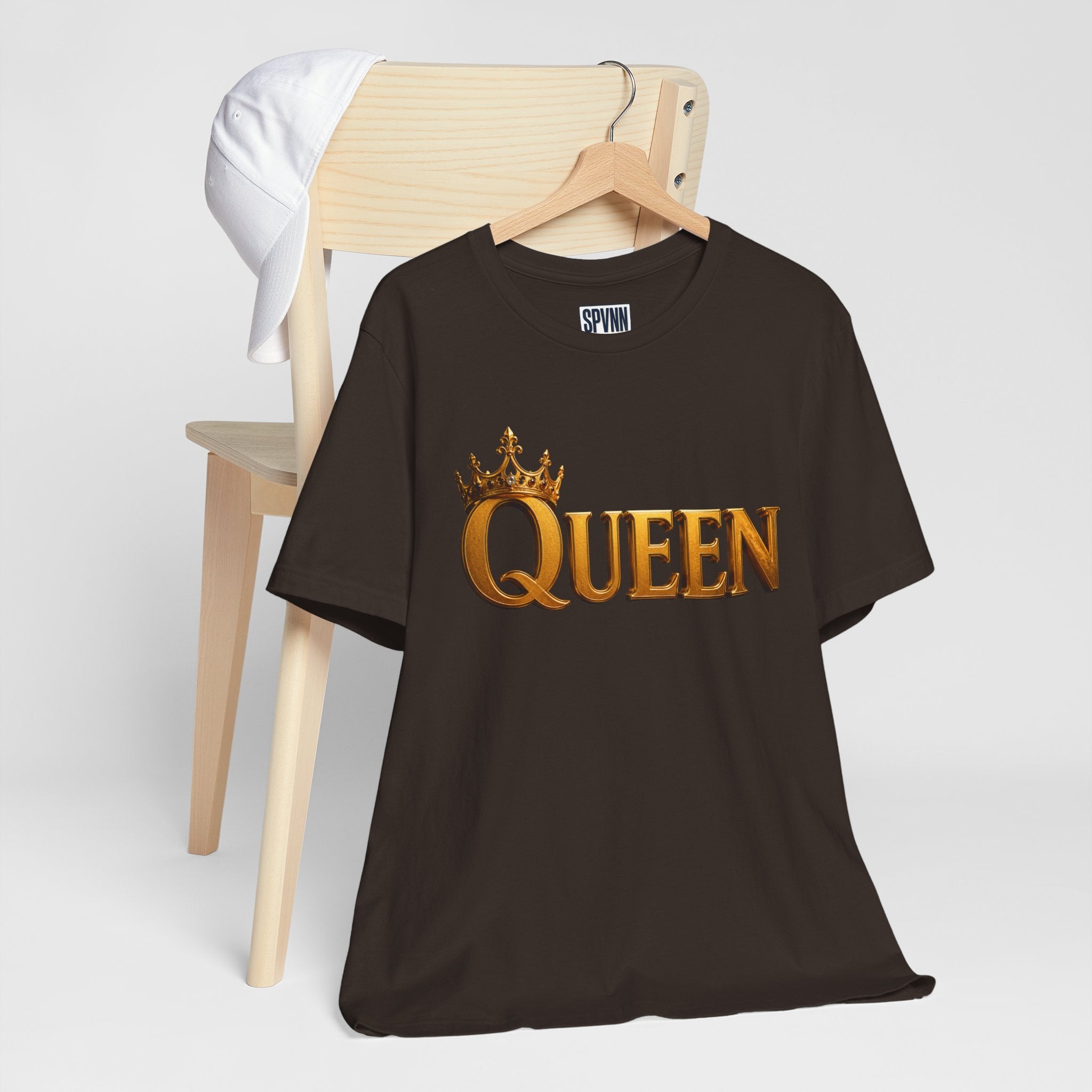 Queen Crown T-Shirt — Gold Royalty Graphic Tee