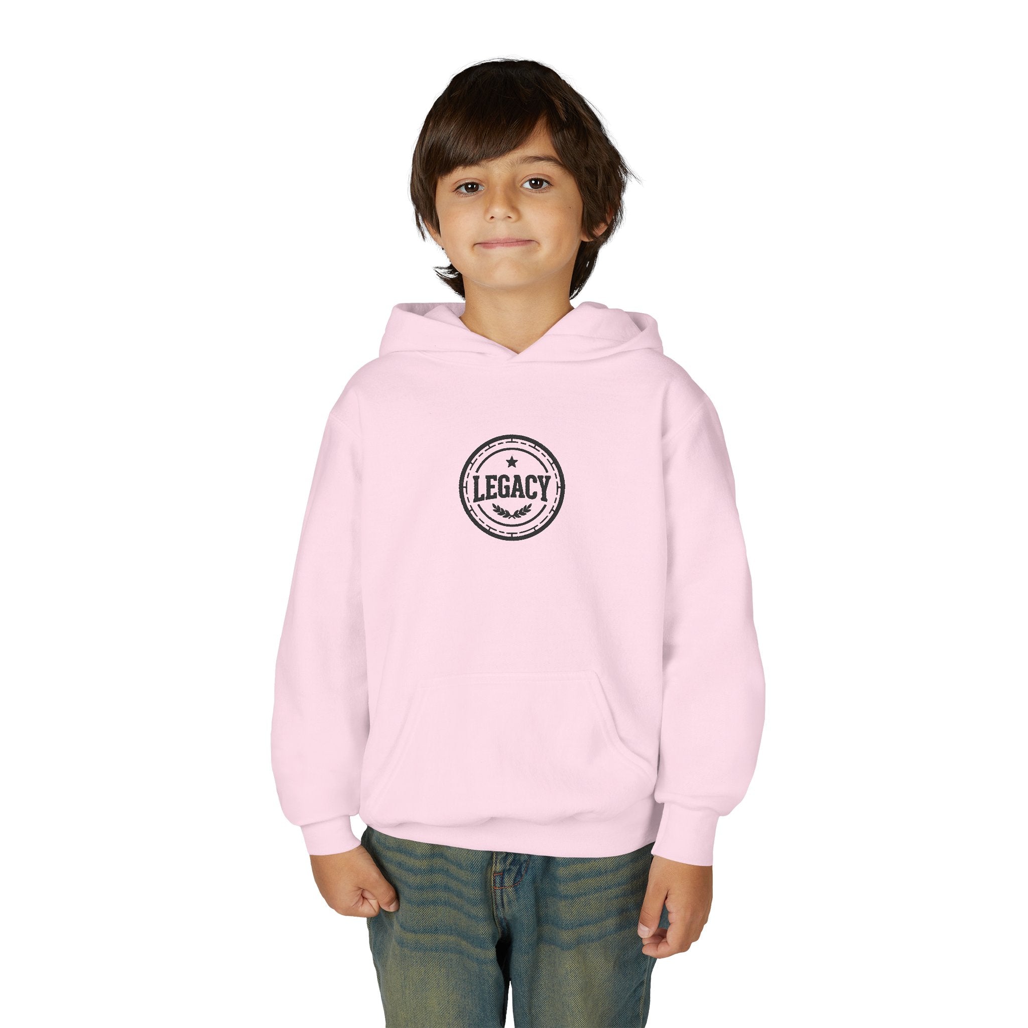 Youth Hoodie – 'Legacy' Vintage Circle Logo Sweatshirt