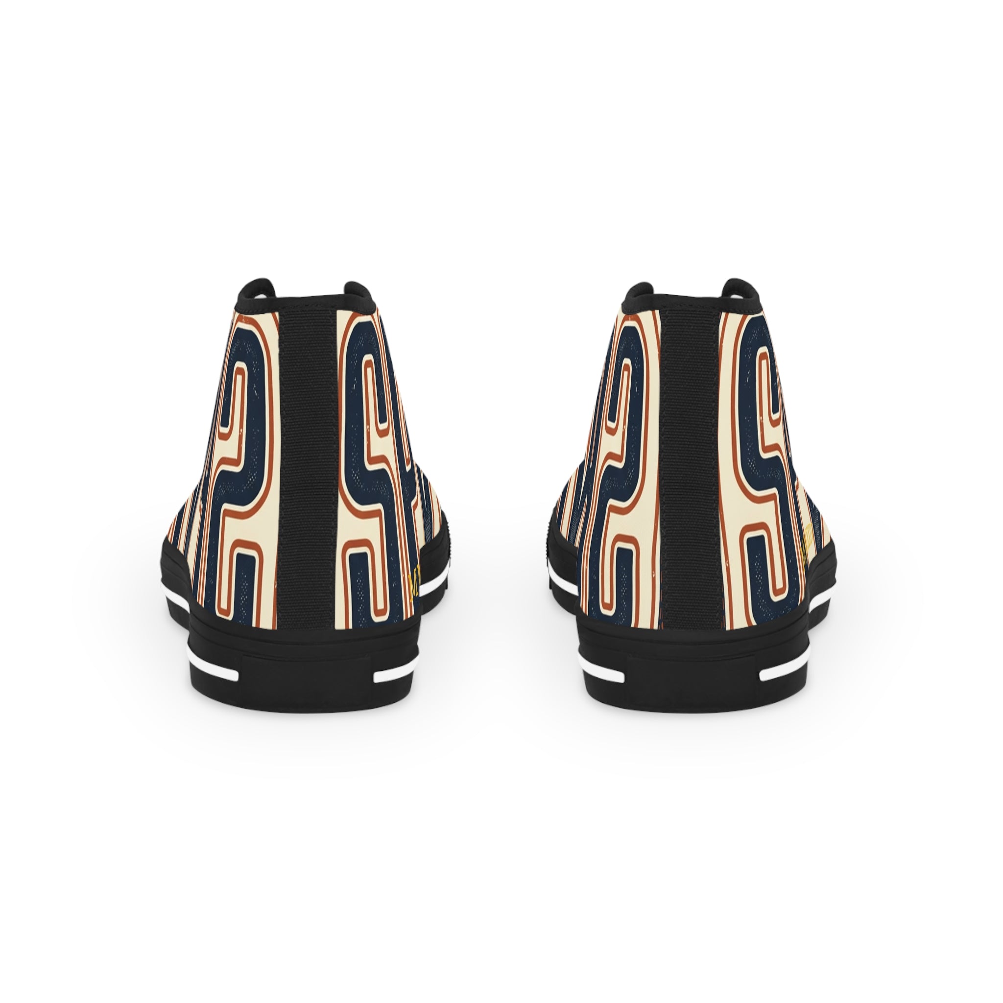 High Top Sneakers — Navy Striped 'SPR' Graphic Men's Streetwear
