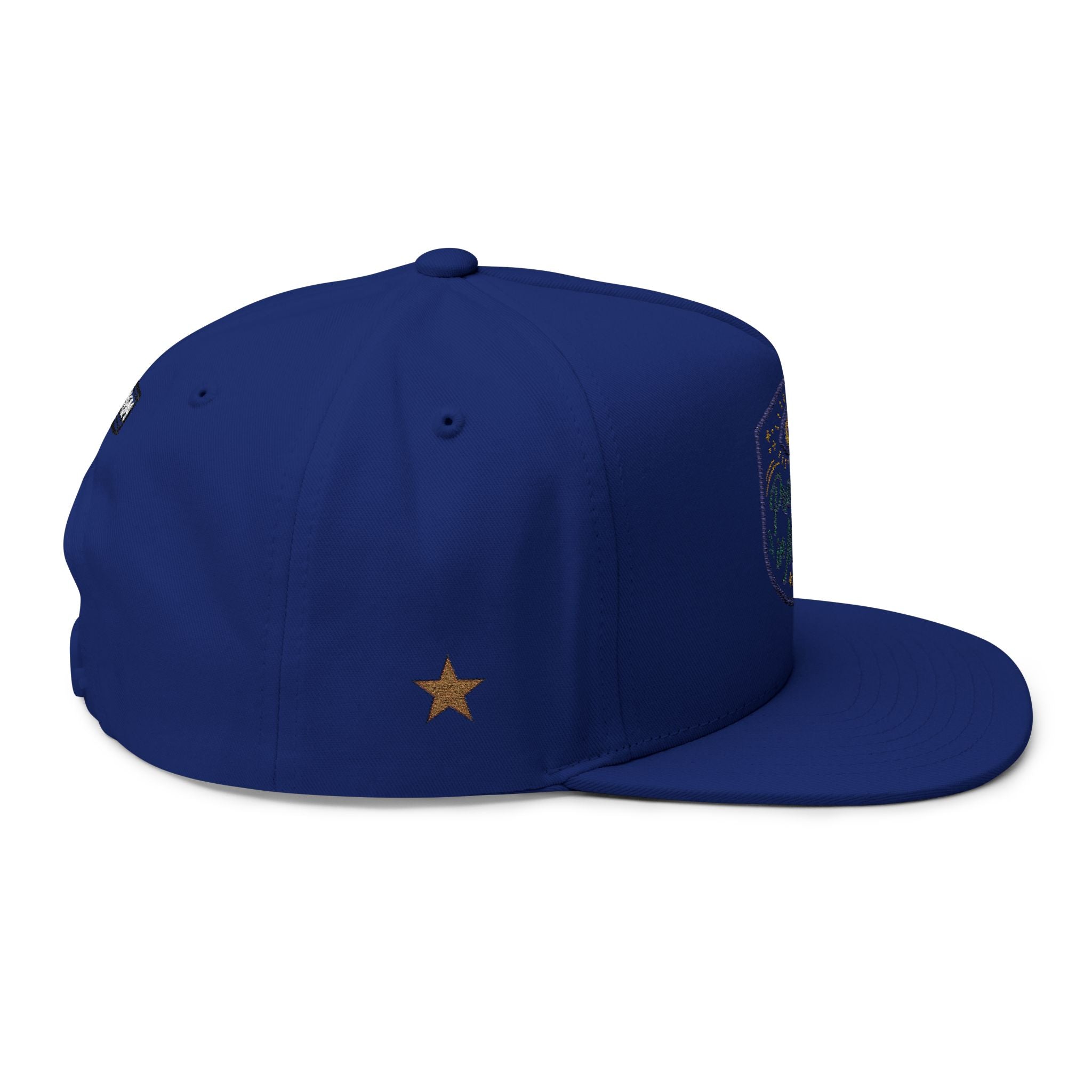 Embroidered Flat Bill Cap - "Presence in Motion" Eye Patch Design