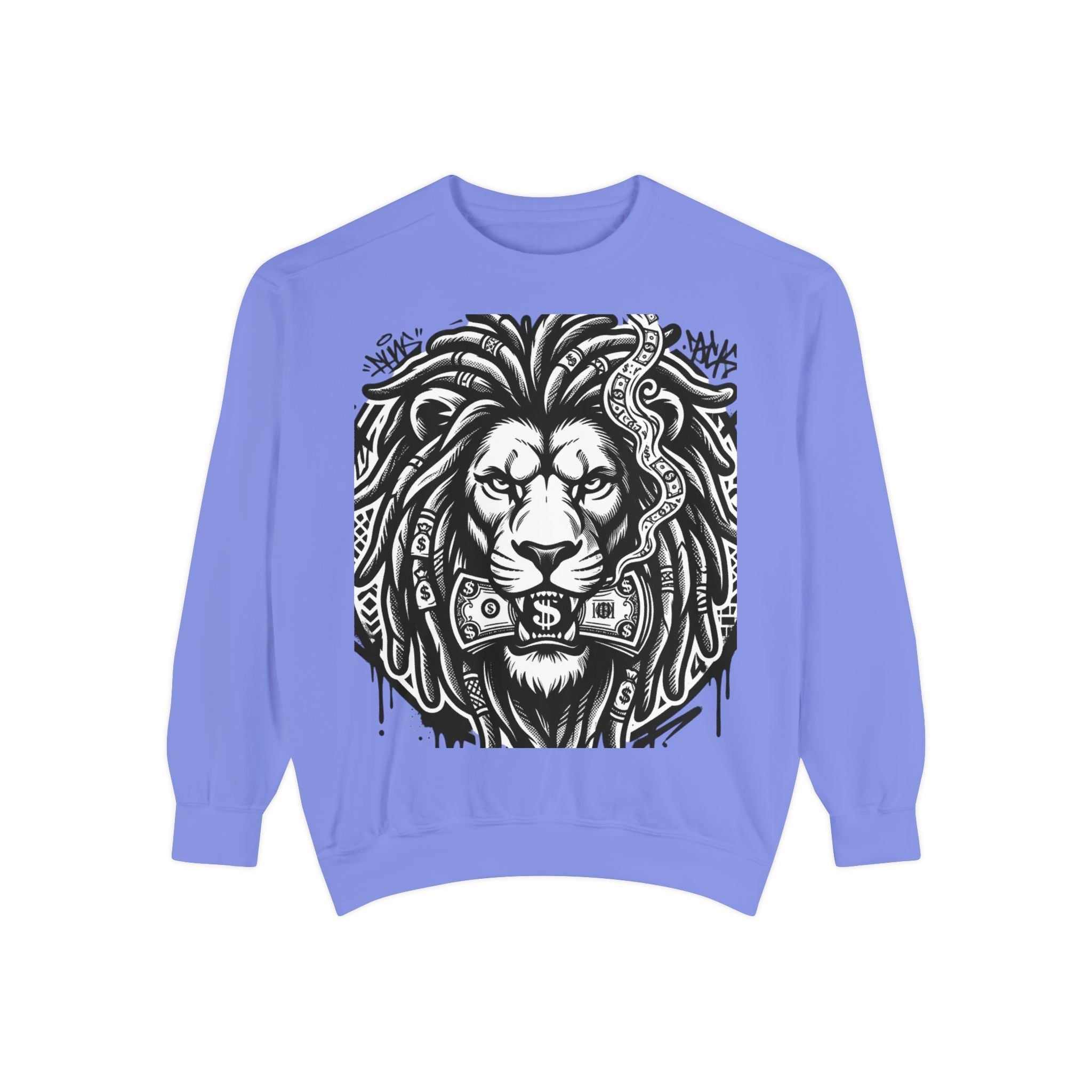 Graffiti Lion Sweatshirt — "Built Different" Streetwear Crewneck