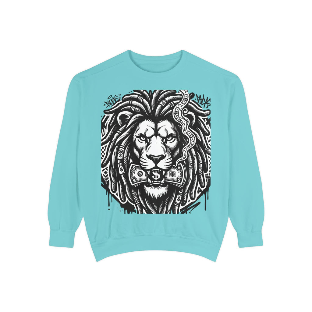 Graffiti Lion Sweatshirt — "Built Different" Streetwear Crewneck