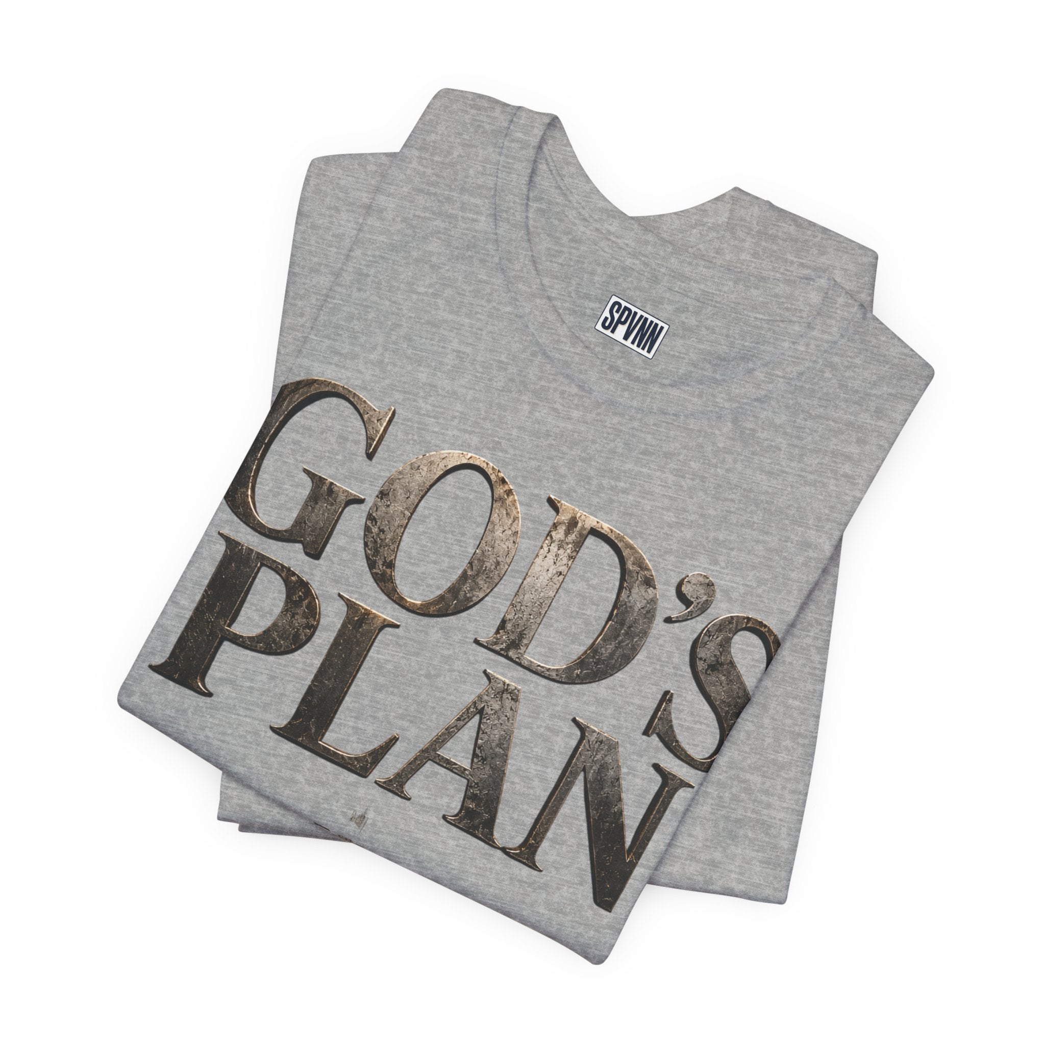 Faith Tee — "God's Plan" Front / "Faith Over Fear" Back Christian Inspirational T-Shirt