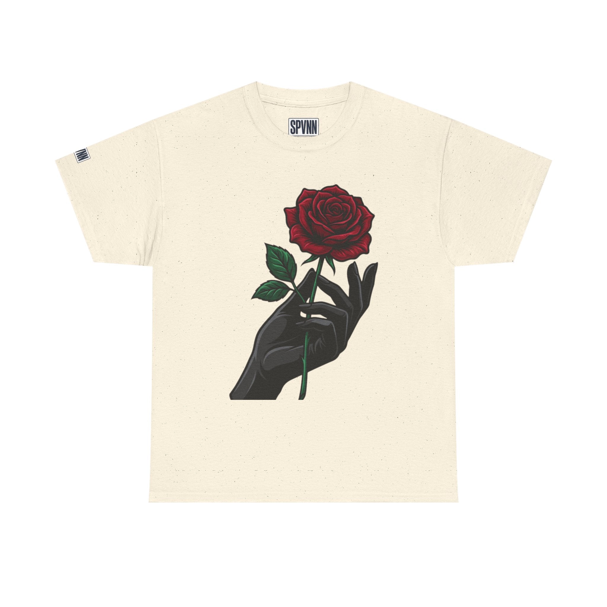 Rose & Hand Graphic Tee — Dark Aesthetic Floral T-Shirt