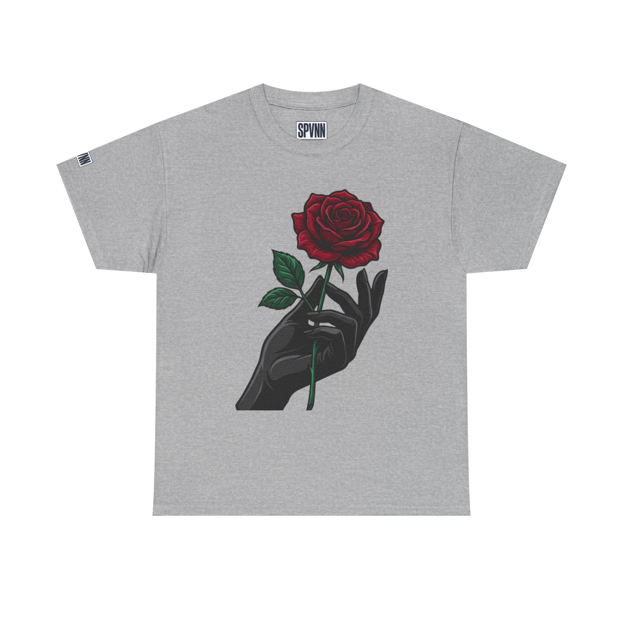 Rose & Hand Graphic Tee — Dark Aesthetic Floral T-Shirt