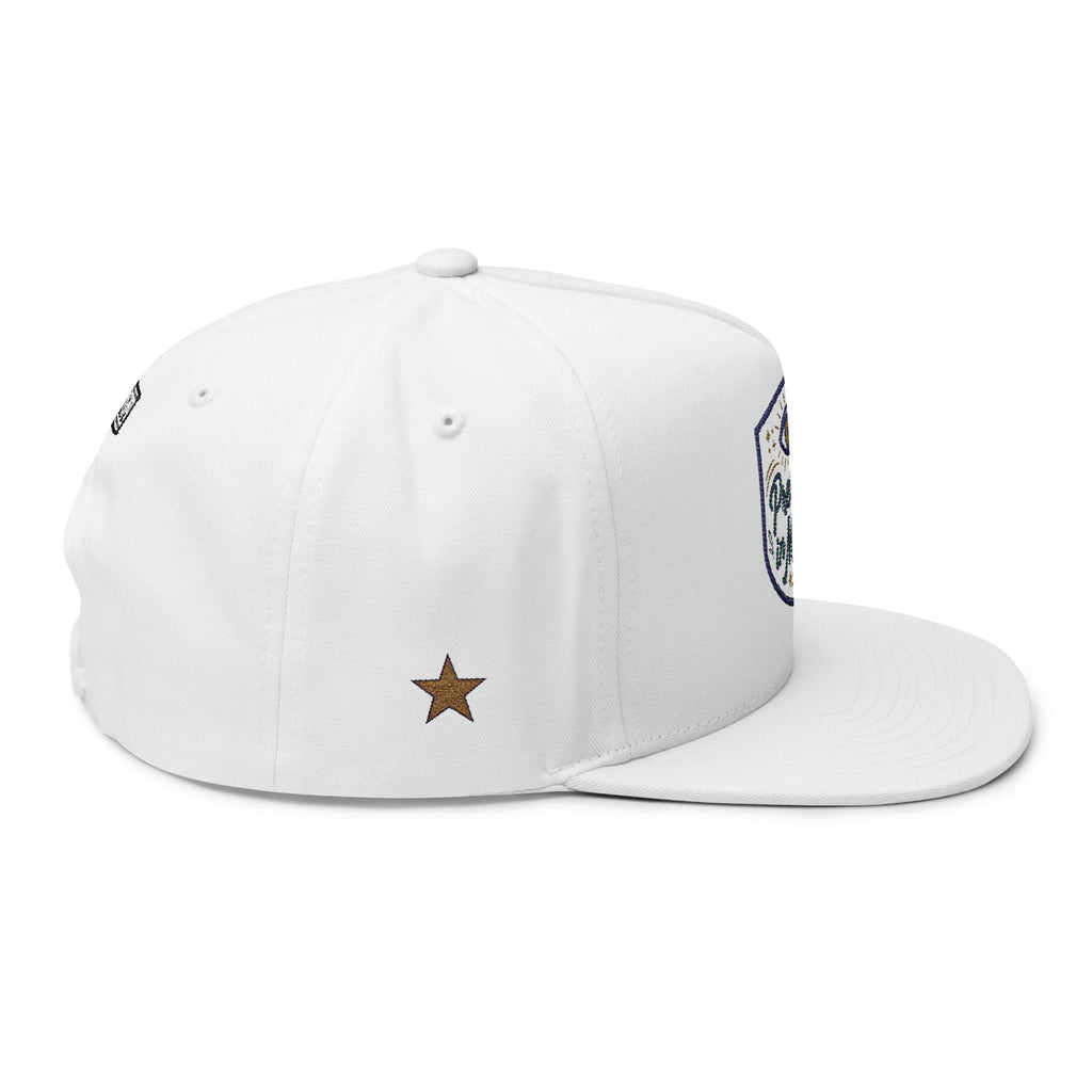 Embroidered Flat Bill Cap - "Presence in Motion" Eye Patch Design