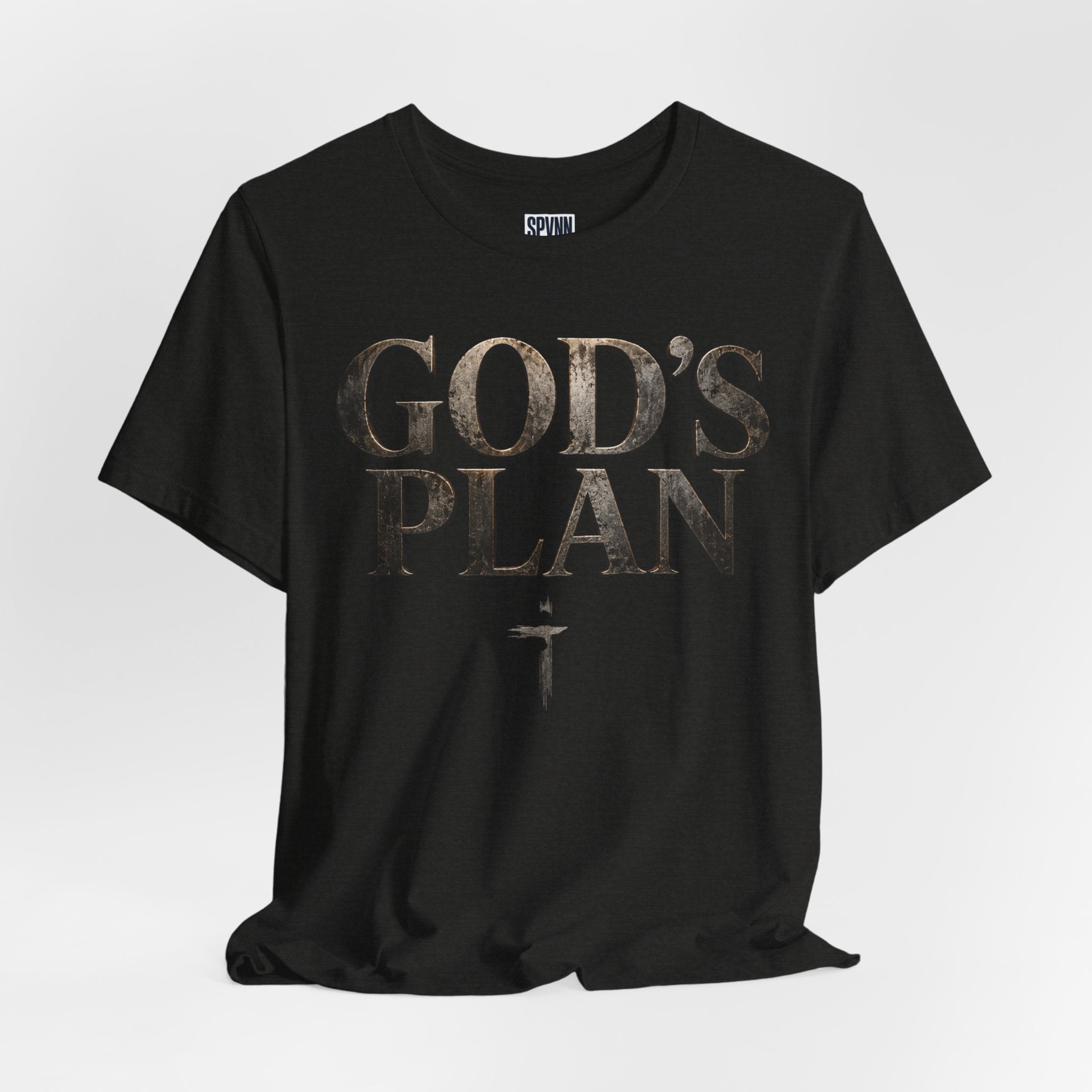 Faith Tee — "God's Plan" Front / "Faith Over Fear" Back Christian Inspirational T-Shirt