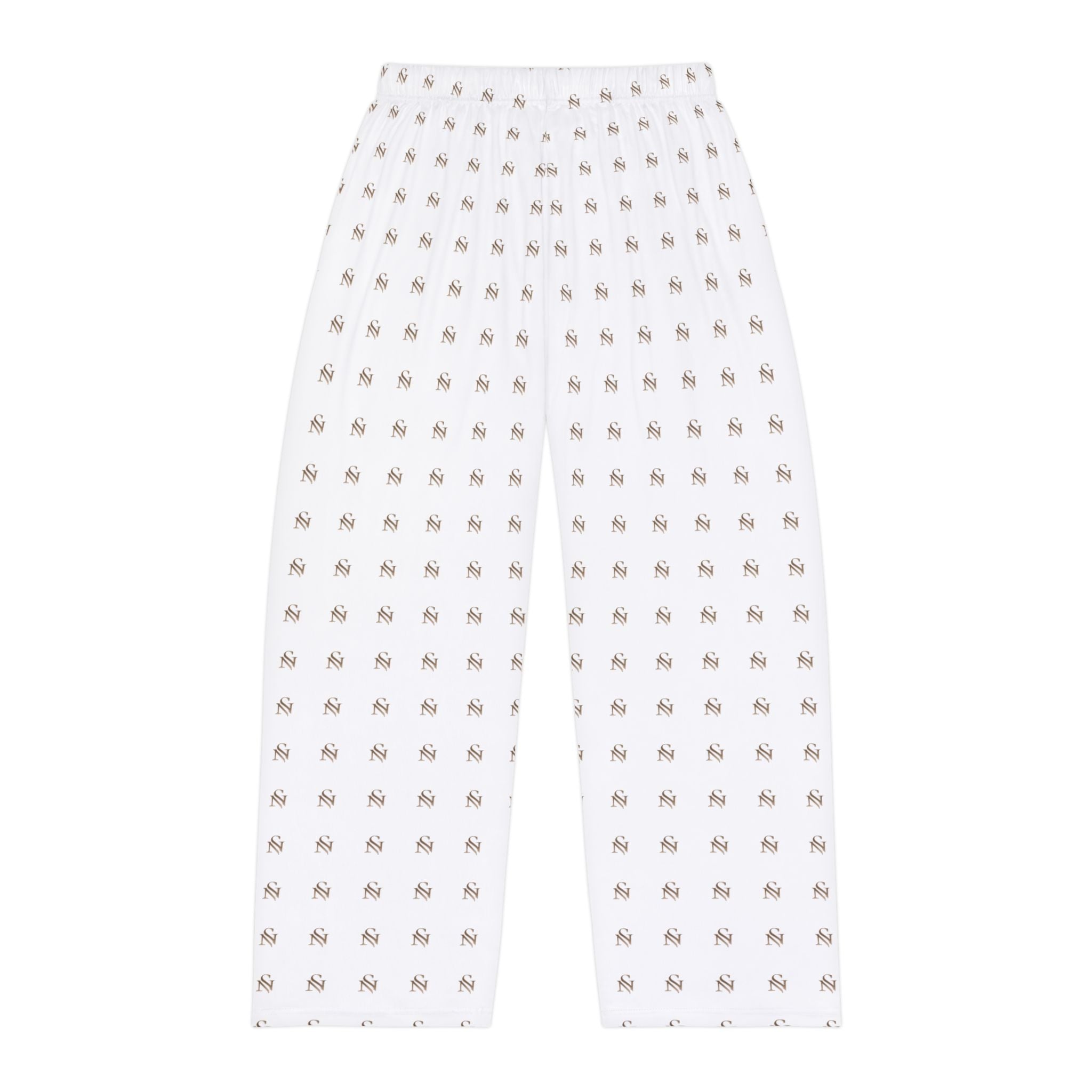 Men's Pajama Pants — White All-Over Tiny Dog Print Lounge Pants