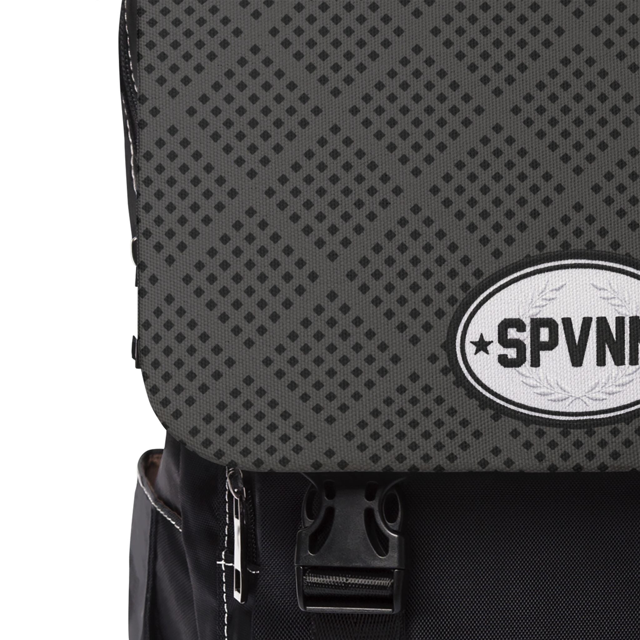 Casual Shoulder Backpack — SPVNN Logo Quilted Flap Daypack