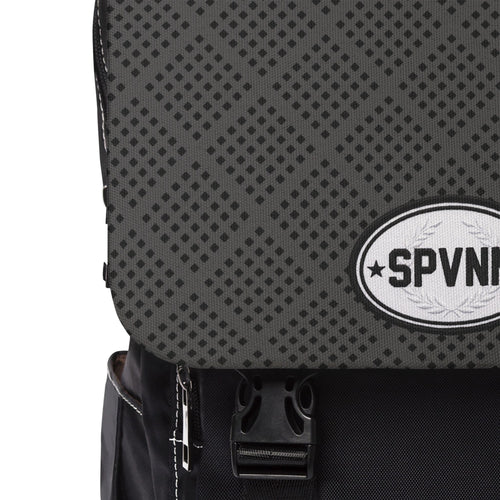 Casual Shoulder Backpack — SPVNN Logo Quilted Flap Daypack