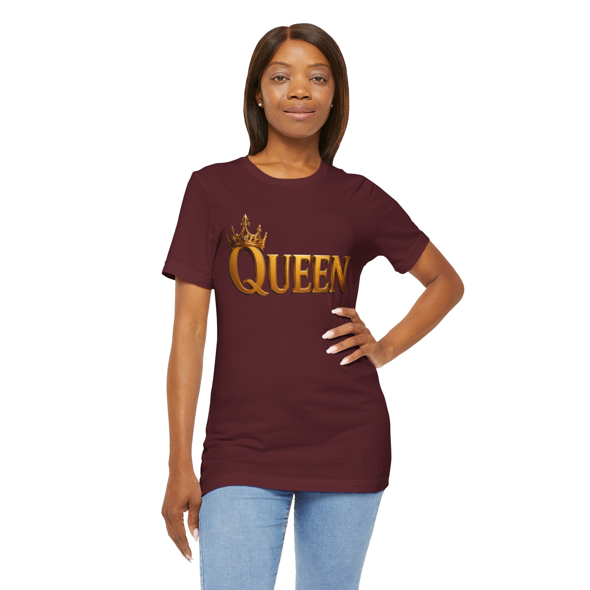 Queen Crown T-Shirt — Gold Royalty Graphic Tee