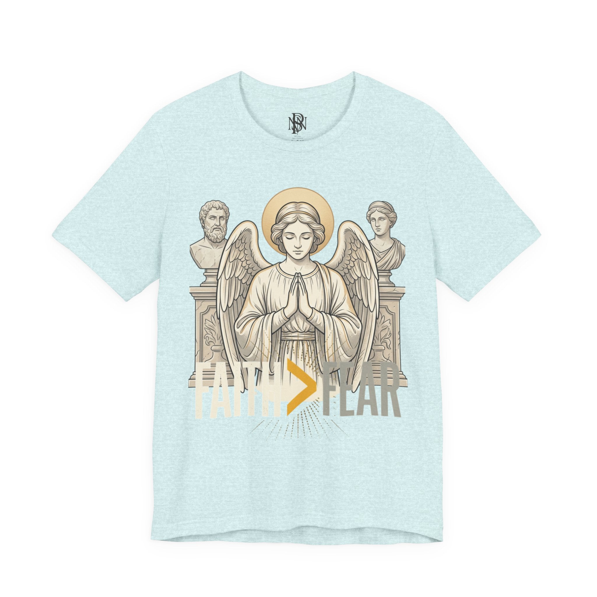 Faith Over Fear Tee — Angel Wings Christian Graphic T-Shirt