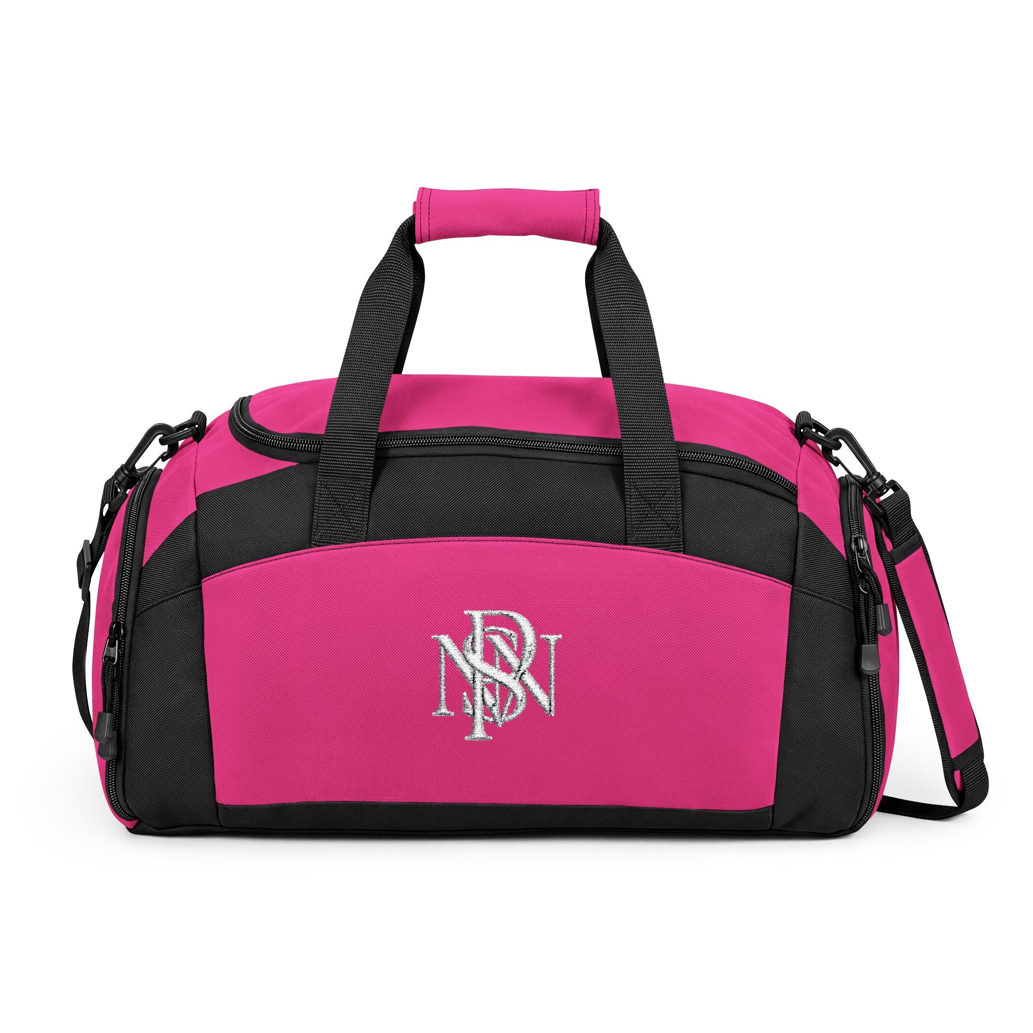 Embroidered Monogram Gym Bag — Black Duffel with NSN Logo