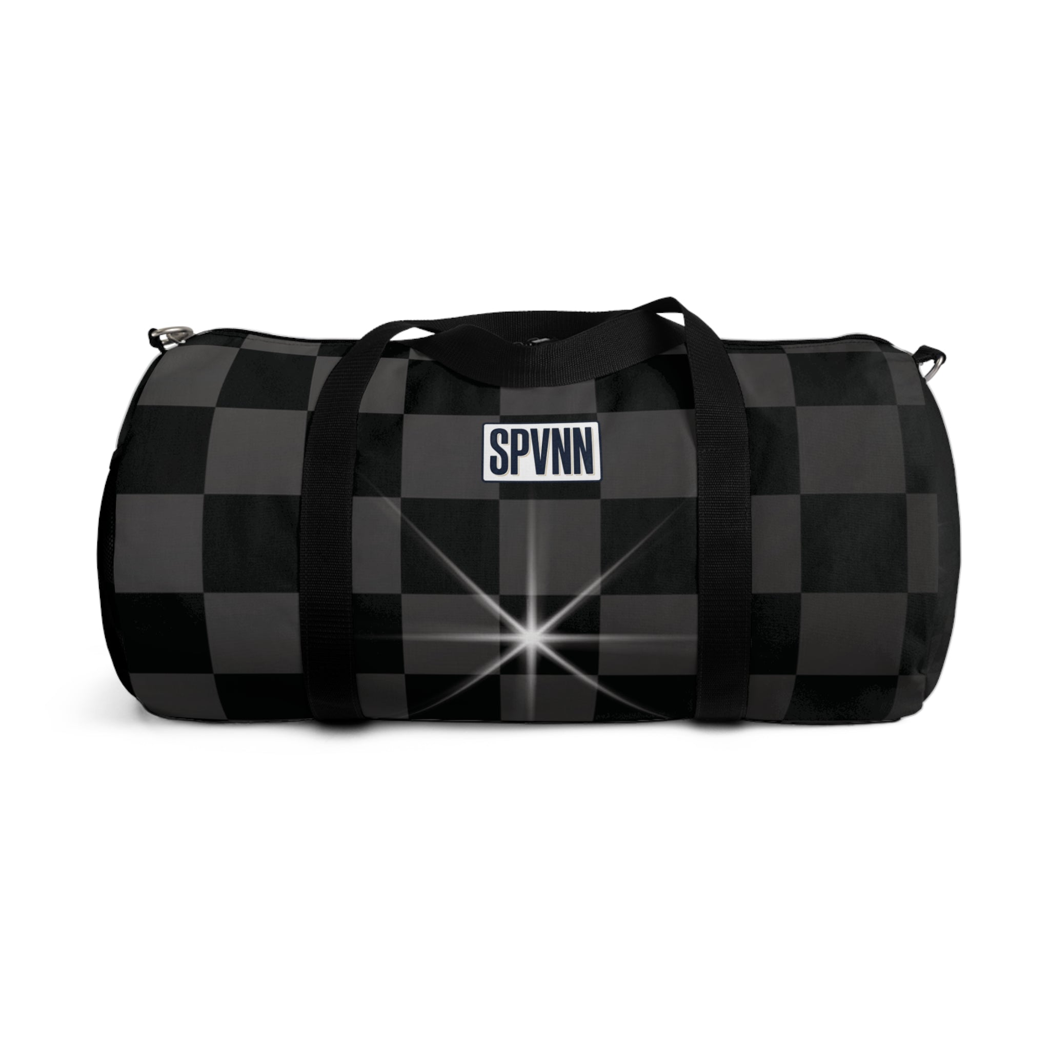 Black Checkerboard Duffel Bag