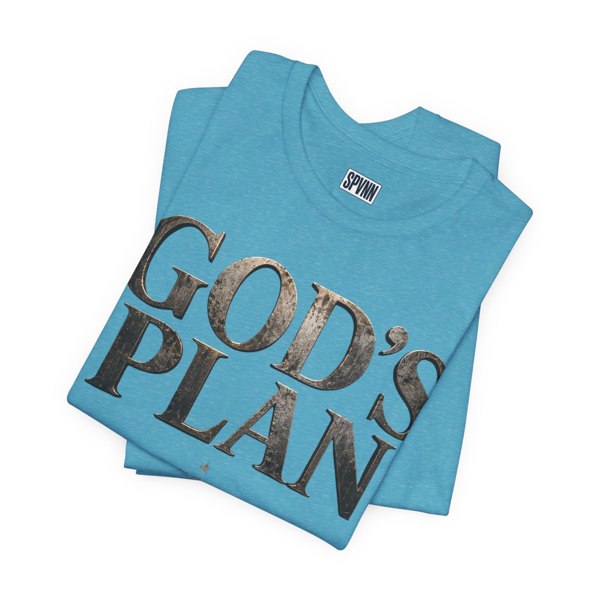 Faith Tee — "God's Plan" Front / "Faith Over Fear" Back Christian Inspirational T-Shirt