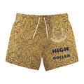 High Roller Gold Pattern Swim Trunks