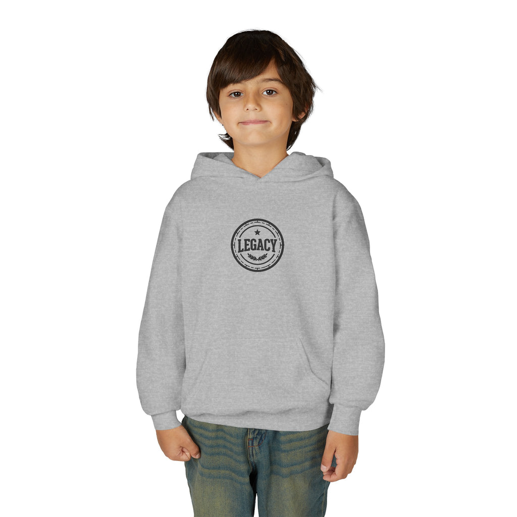 Youth Hoodie – 'Legacy' Vintage Circle Logo Sweatshirt