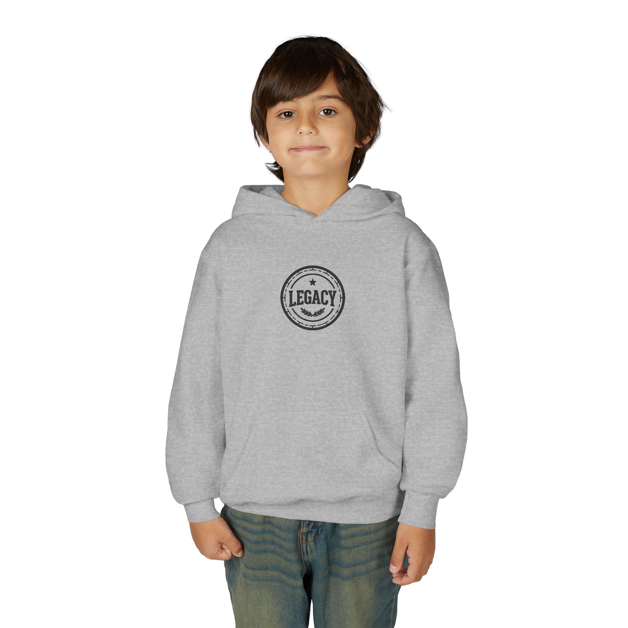 Youth Hoodie – 'Legacy' Vintage Circle Logo Sweatshirt