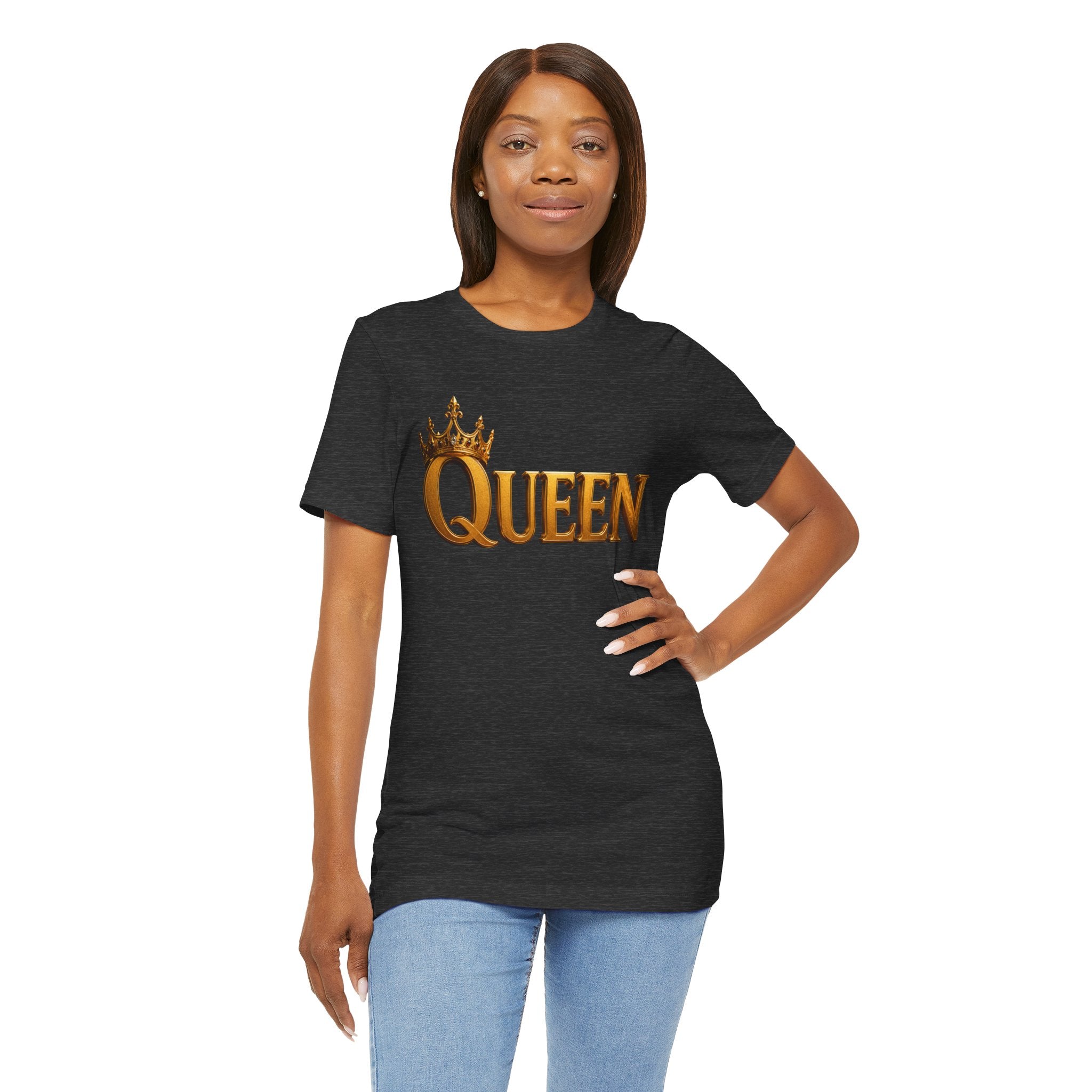 Queen Crown T-Shirt — Gold Royalty Graphic Tee