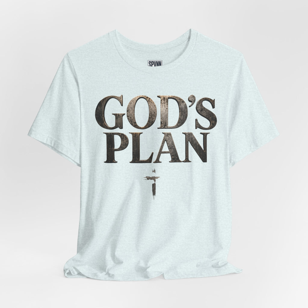 Faith Tee — "God's Plan" Front / "Faith Over Fear" Back Christian Inspirational T-Shirt