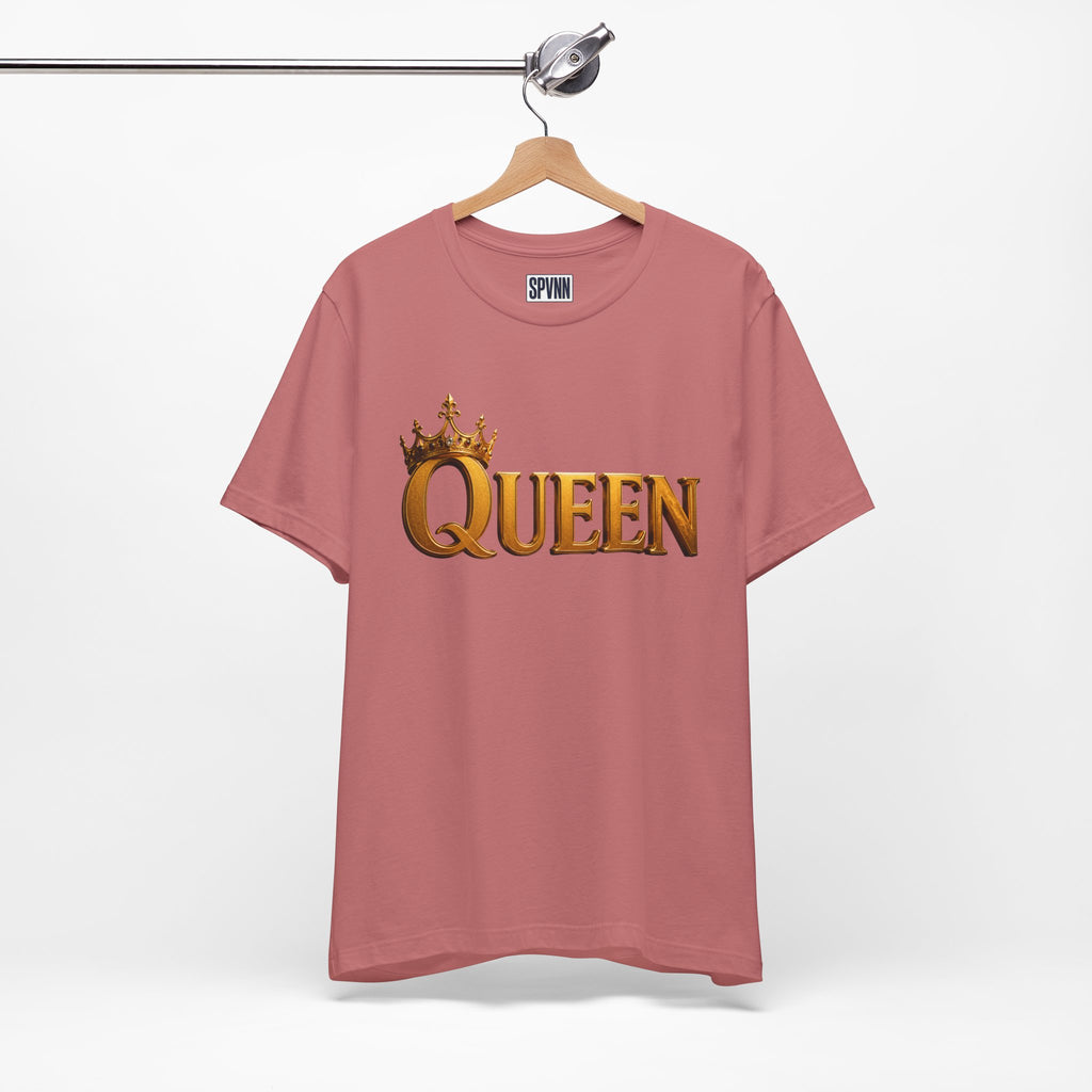 Queen Crown T-Shirt — Gold Royalty Graphic Tee