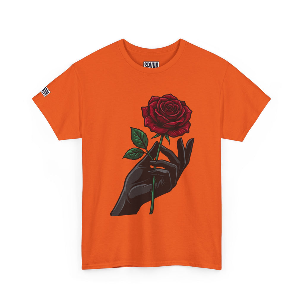 Rose & Hand Graphic Tee — Dark Aesthetic Floral T-Shirt