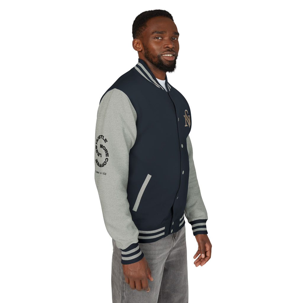 SPVNN Red & White Varsity Letterman Jacket – Embroidered Patch Logo