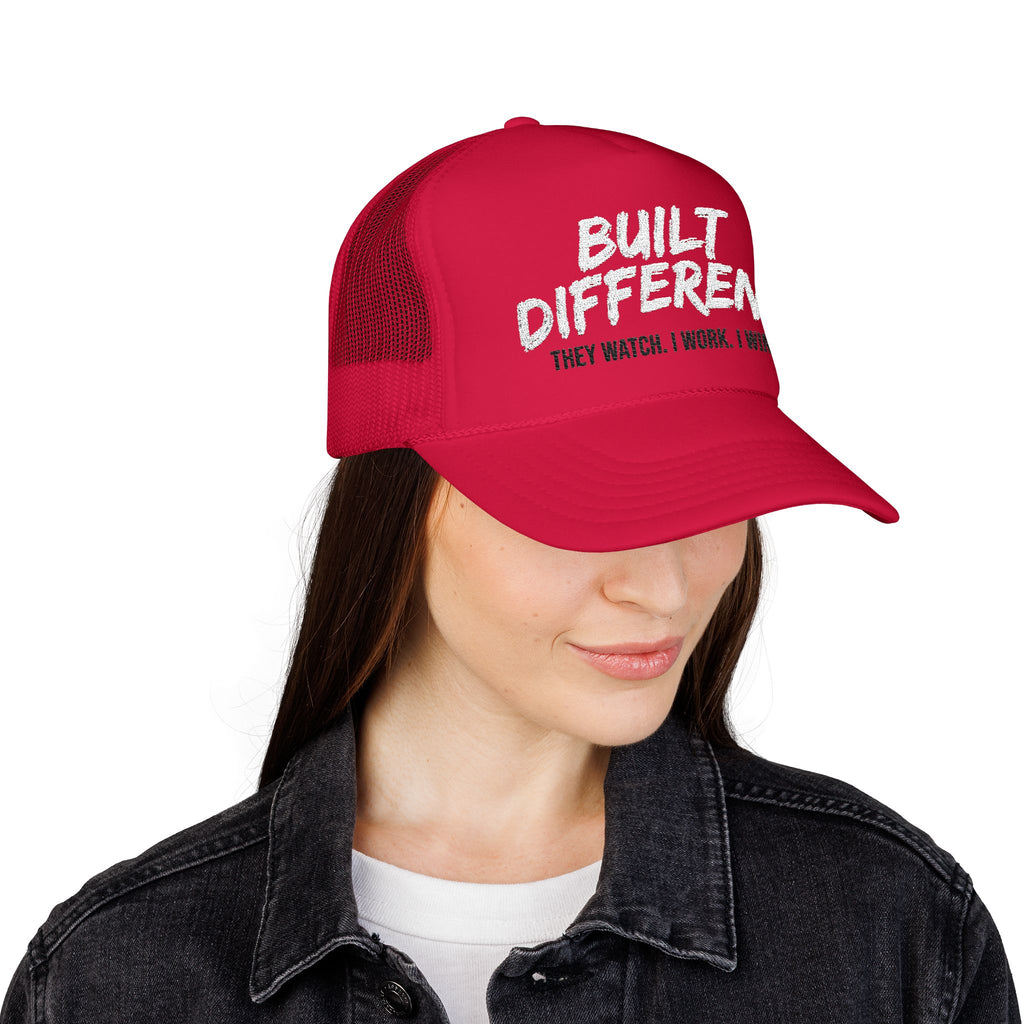Trucker Hat — "Built Different" Foam Mesh Cap