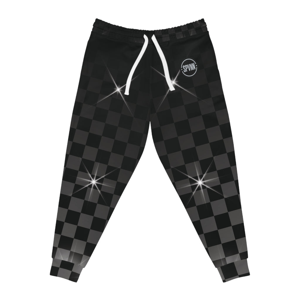 Black Checkered Athletic Sweatpants