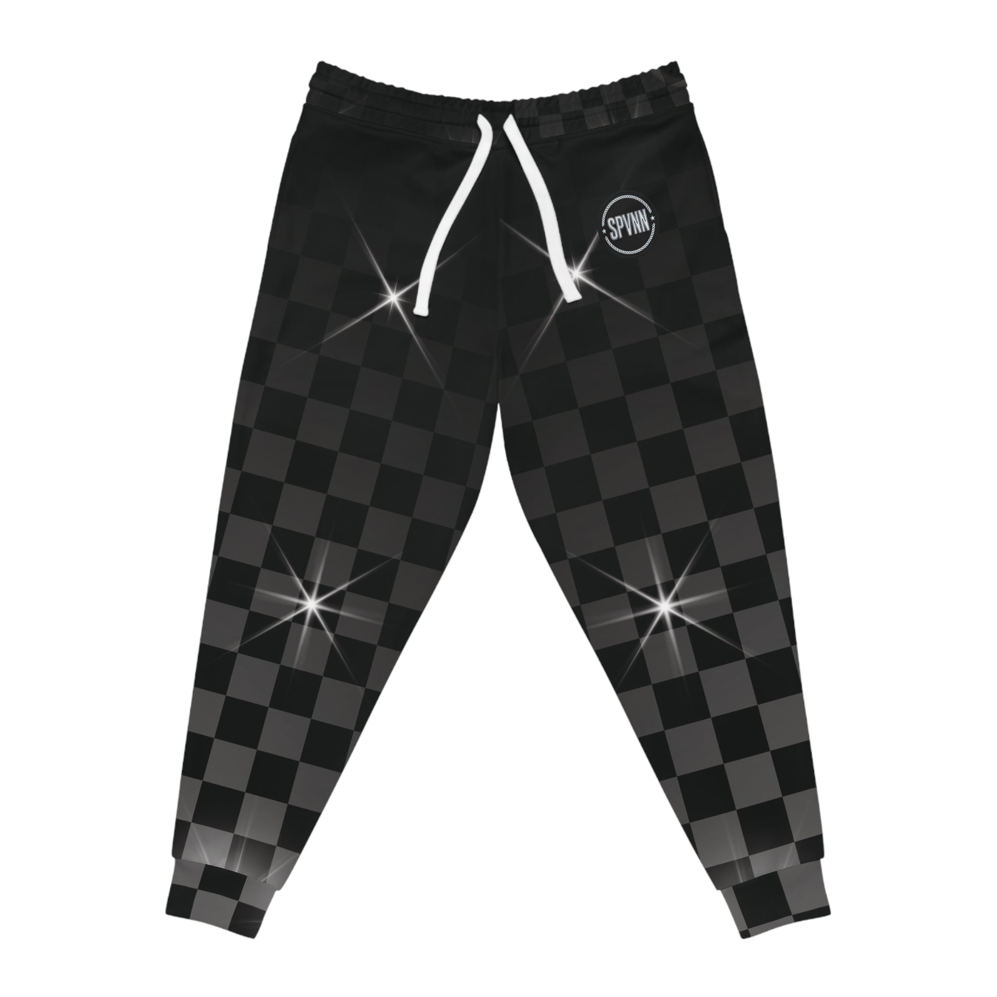 Black Checkered Athletic Sweatpants