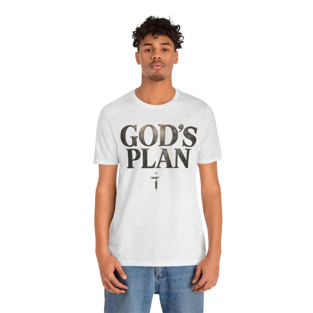 Faith Tee — "God's Plan" Front / "Faith Over Fear" Back Christian Inspirational T-Shirt