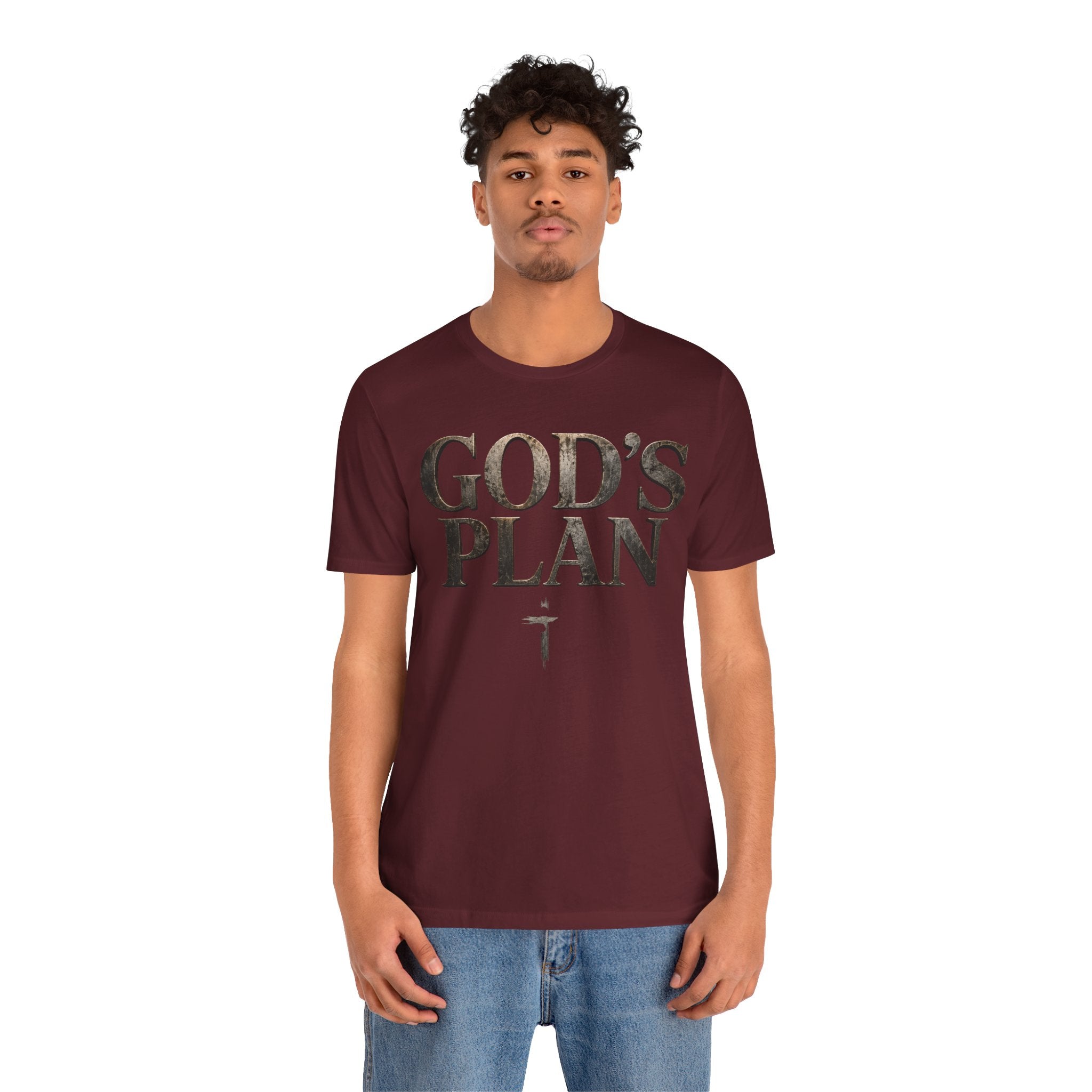 Faith Tee — "God's Plan" Front / "Faith Over Fear" Back Christian Inspirational T-Shirt