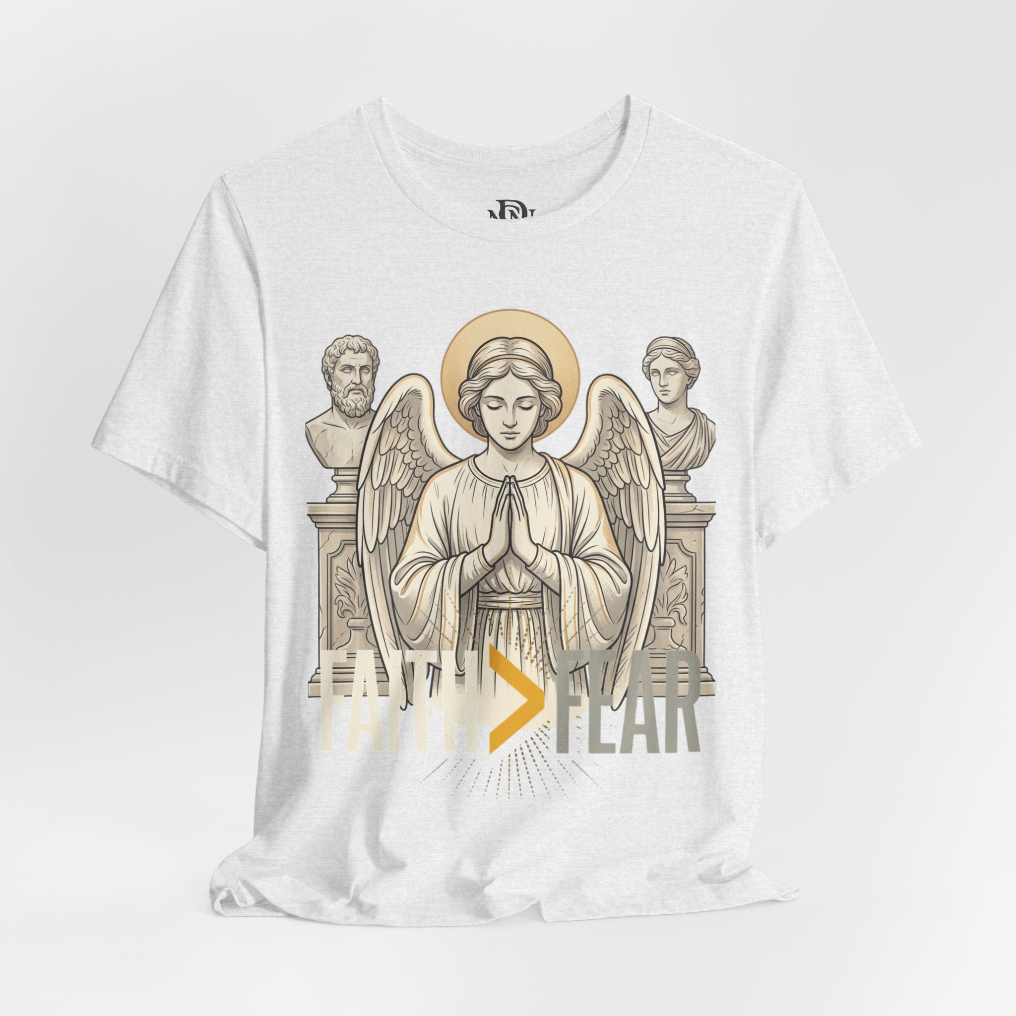 Faith Over Fear Tee — Angel Wings Christian Graphic T-Shirt