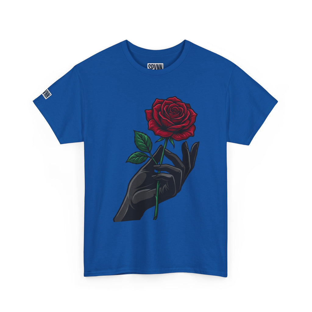 Rose & Hand Graphic Tee — Dark Aesthetic Floral T-Shirt